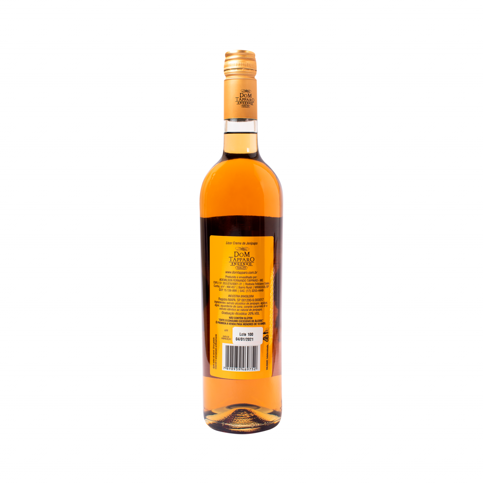 Dom Tapparo, Licor Creme de Jenipapo 750ml